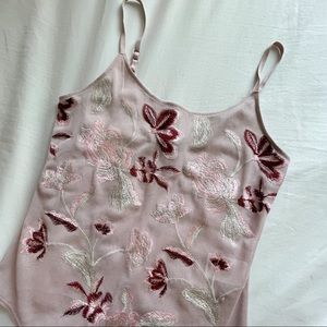 Express Baby Pink Floral Sheer Bodysuit
